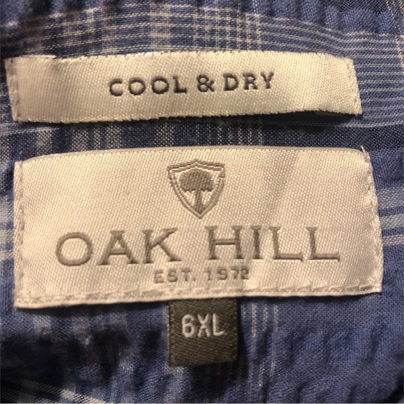 Oak Hill Cool & Dry Button Up Short Sleeved Pockets Roomy Side Vents Casual 6XL - Picture 3 of 10